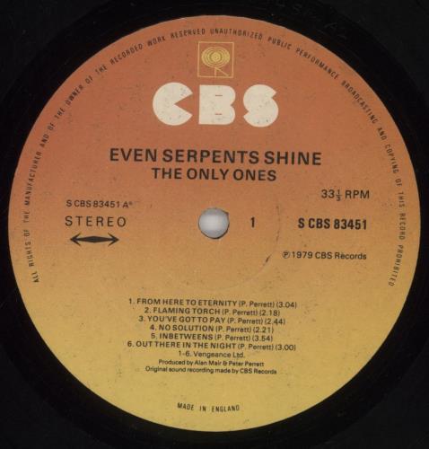 The Only Ones Even Serpents Shine - 2nd vinyl LP album (LP record) UK O-OLPEV560653