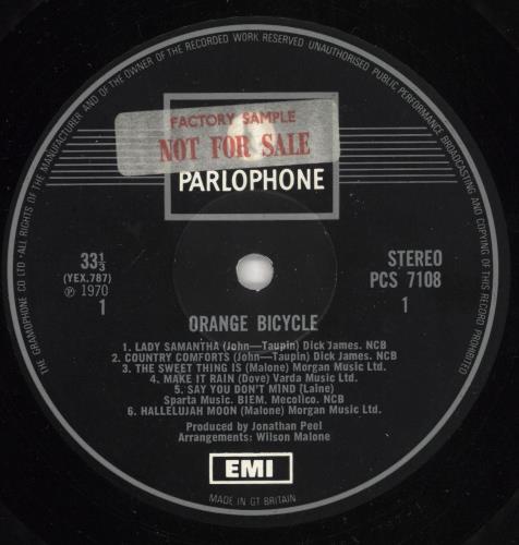 The Orange Bicycle Orange Bicycle - Factory Sample vinyl LP album (LP record) UK V4RLPOR737503