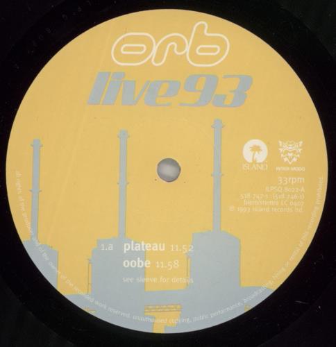 The Orb Live 93 - 1st - EX 4-LP vinyl album record set UK ORB4LLI519859