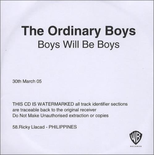 The Ordinary Boys Boys Will Be Boys CD-R acetate Philippino TOACRBO373256