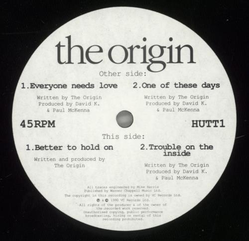 The Origin Everyone Needs Love 12" vinyl single (12 inch record / Maxi-single) UK GO812EV450184