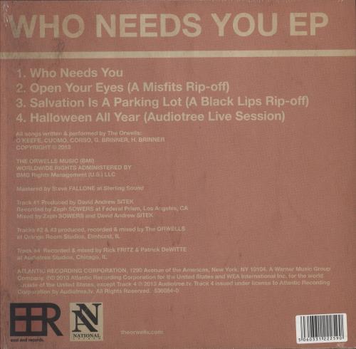 The Orwells Who Needs You EP 10" vinyl single (10 inch record) UK 46E10WH870955