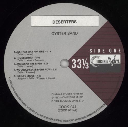 The Oyster Band Deserters vinyl LP album (LP record) UK OAALPDE361885