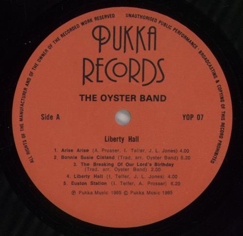 The Oyster Band Liberty Hall vinyl LP album (LP record) UK OAALPLI602329