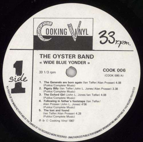 The Oyster Band Wide Blue Yonder vinyl LP album (LP record) UK OAALPWI402010