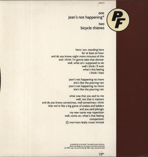 The Pale Fountains Jean's Not Happening 12" vinyl single (12 inch record / Maxi-single) UK PLF12JE79786