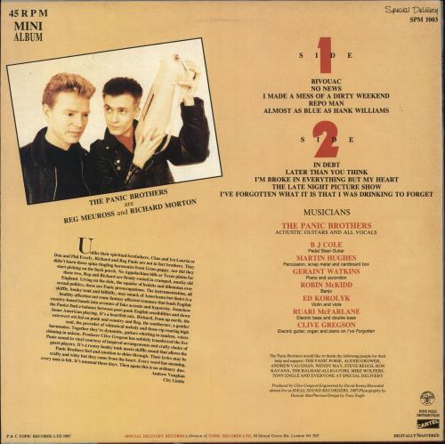 The Panic Brothers In The Red vinyl LP album (LP record) UK 0WXLPIN737266