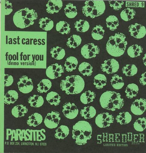 The Parasites Last Caress - Orange Vinyl 7" vinyl single (7 inch record / 45) US VHW07LA870266