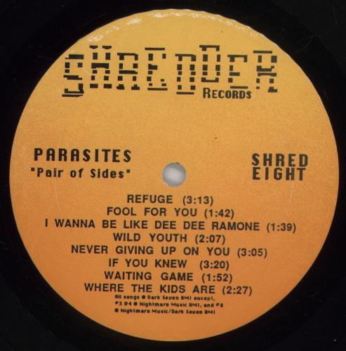 The Parasites Pair Of Sides vinyl LP album (LP record) US VHWLPPA864189