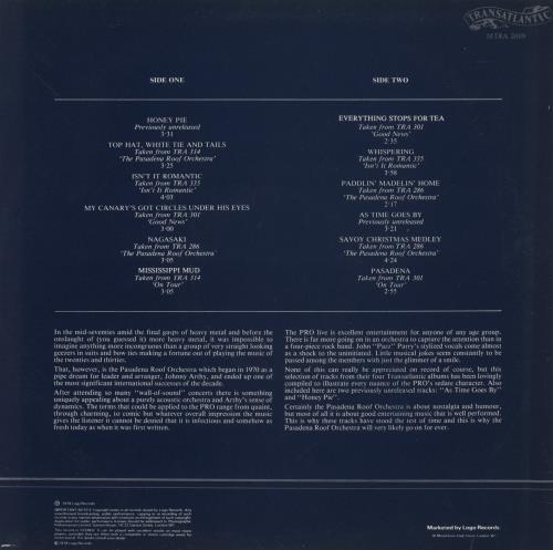 The Pasadena Roof Orchestra Anthology vinyl LP album (LP record) UK OOQLPAN877923