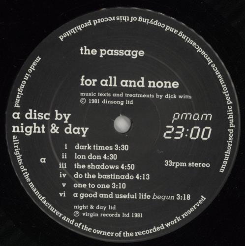 The Passage For All And None vinyl LP album (LP record) UK TQ2LPFO365286