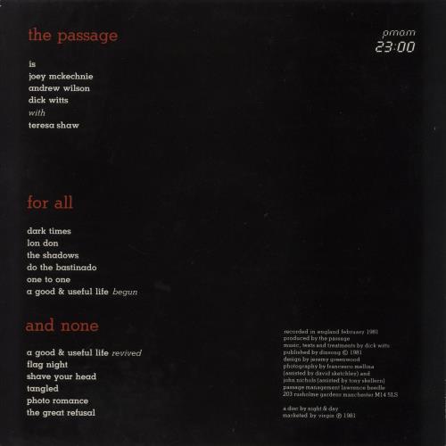 The Passage For All And None vinyl LP album (LP record) UK TQ2LPFO365286