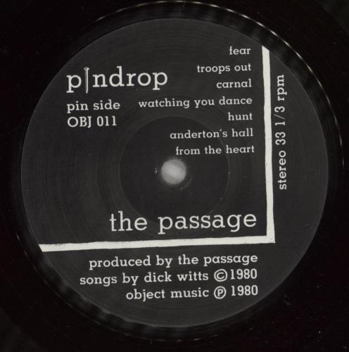 The Passage Pindrop vinyl LP album (LP record) UK TQ2LPPI365292