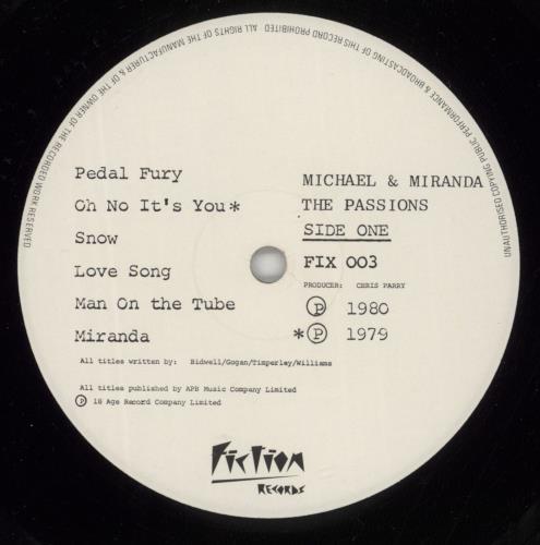 The Passions Michael & Miranda - gold stamp vinyl LP album (LP record) UK ONSLPMI300600