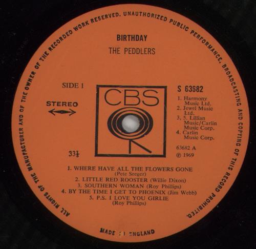 The Peddlers Birthday vinyl LP album (LP record) UK PEZLPBI525854