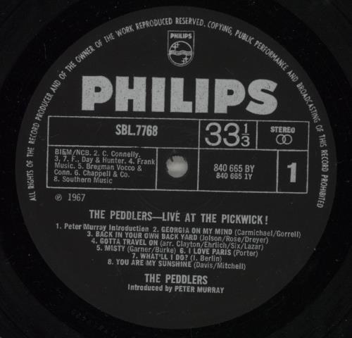 The Peddlers Live At The Pickwick vinyl LP album (LP record) UK PEZLPLI370459