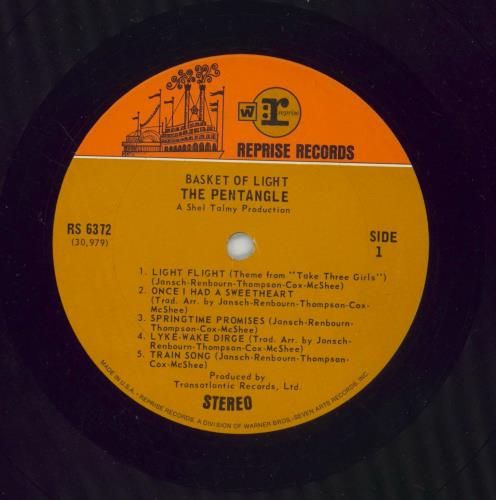 The Pentangle Basket Of Light - VG vinyl LP album (LP record) US PNTLPBA870655