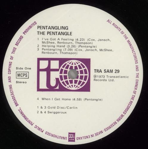 The Pentangle Pentangling vinyl LP album (LP record) UK PNTLPPE276198