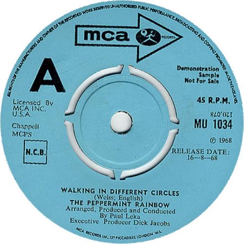 The Peppermint Rainbow Walking In Different Circles - Demo 7" vinyl single (7 inch record / 45) UK PP507WA454118