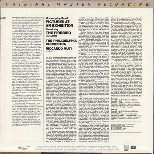 The Philadelphia Orchestra Mussorgsky-Ravel: Pictures From An Exhibition / Stravinsky: The Firebird vinyl LP album (LP record) US XJ7LPMU714927
