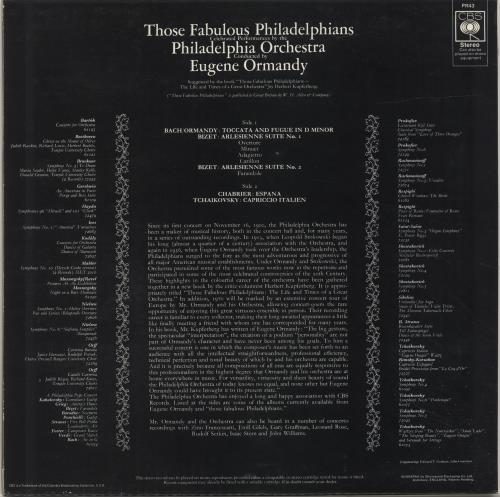 The Philadelphia Orchestra Those Fabulous Philadelphians vinyl LP album (LP record) UK XJ7LPTH641908
