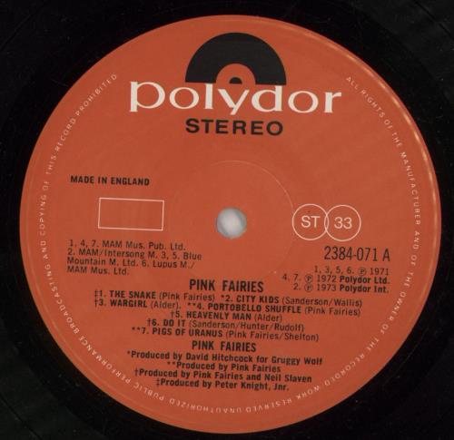The Pink Fairies Pink Fairies - 1980s vinyl LP album (LP record) UK PFALPPI718193
