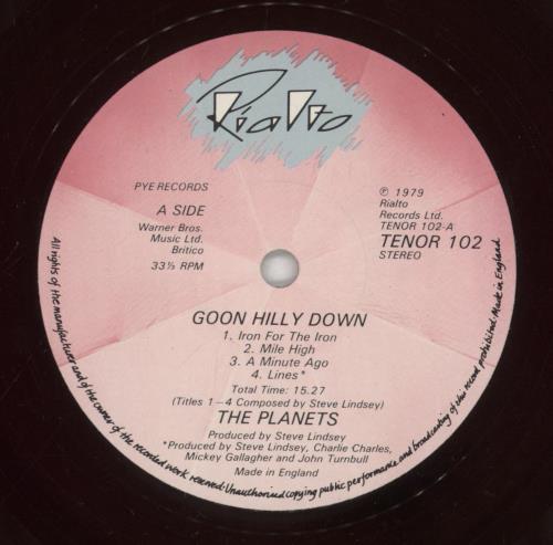 The Planets (Steve Lindsey) Goon Hilly Down vinyl LP album (LP record) UK 0TPLPGO417386