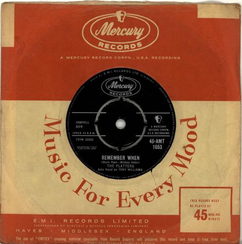 The Platters Remember When 7" vinyl single (7 inch record / 45) UK TTS07RE701469