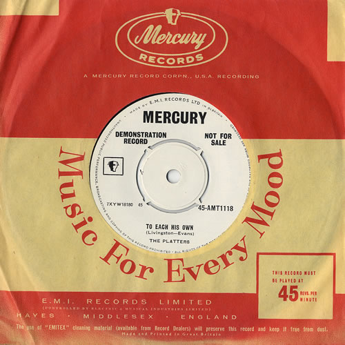 The Platters To Each His Own 7" vinyl single (7 inch record / 45) UK TTS07TO481860