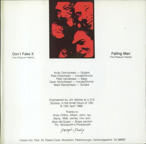 The Pleasure Heads Don't Fake It 7" vinyl single (7 inch record / 45) UK T5907DO510326