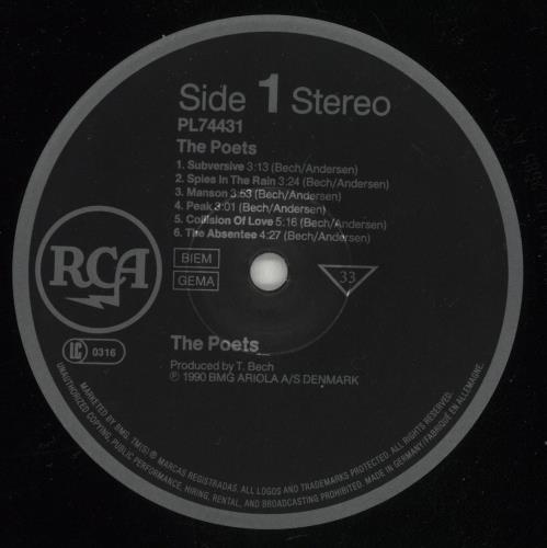 The Poets (90s) The Poets vinyl LP album (LP record) German T32LPTH647014