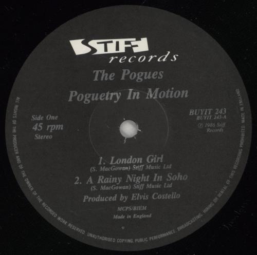 The Pogues Poguetry In Motion 12" vinyl single (12 inch record / Maxi-single) UK POG12PO85346