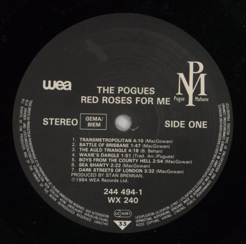 The Pogues Red Roses For Me vinyl LP album (LP record) UK POGLPRE521720