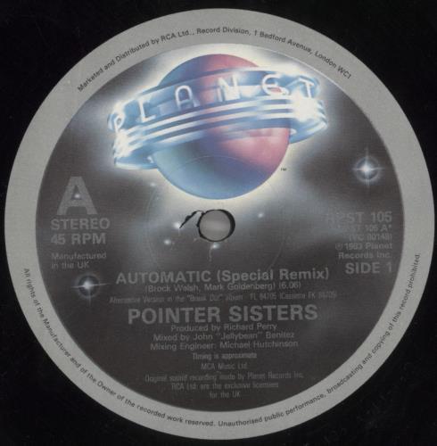 The Pointer Sisters Automatic 12" vinyl single (12 inch record / Maxi-single) UK TPS12AU192748