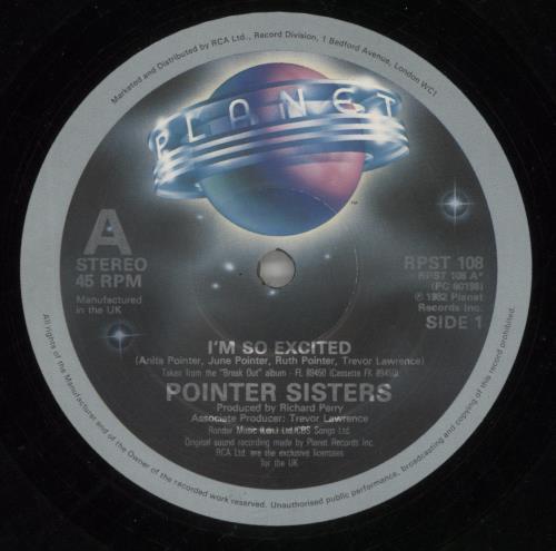 The Pointer Sisters I'm So Excited 12" vinyl single (12 inch record / Maxi-single) UK TPS12IM393173