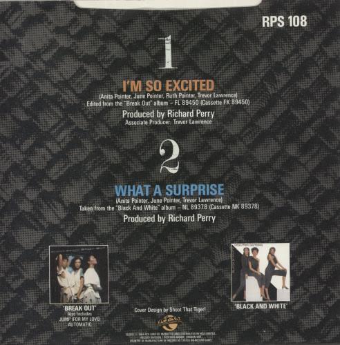 The Pointer Sisters I'm So Excited 7" vinyl single (7 inch record / 45) UK TPS07IM518347
