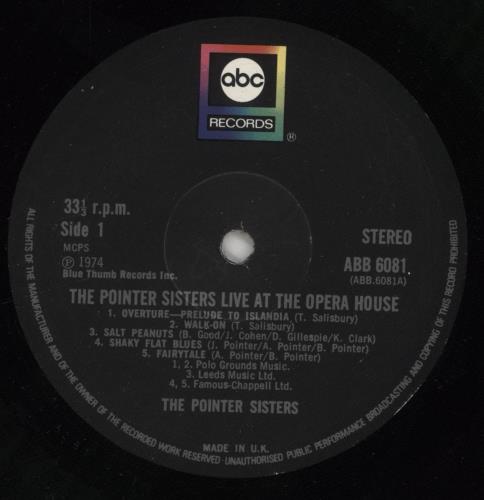 The Pointer Sisters Live At The Opera House 2-LP vinyl record set (Double LP Album) UK TPS2LLI473850