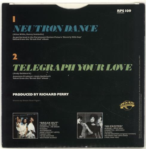 The Pointer Sisters Neutron Dance 7" vinyl single (7 inch record / 45) UK TPS07NE691592