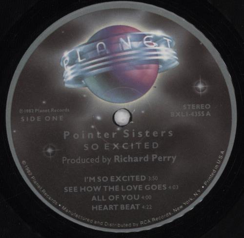 The Pointer Sisters So Excited vinyl LP album (LP record) US TPSLPSO711510
