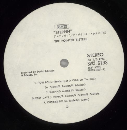 The Pointer Sisters Steppin' vinyl LP album (LP record) Japanese TPSLPST883796