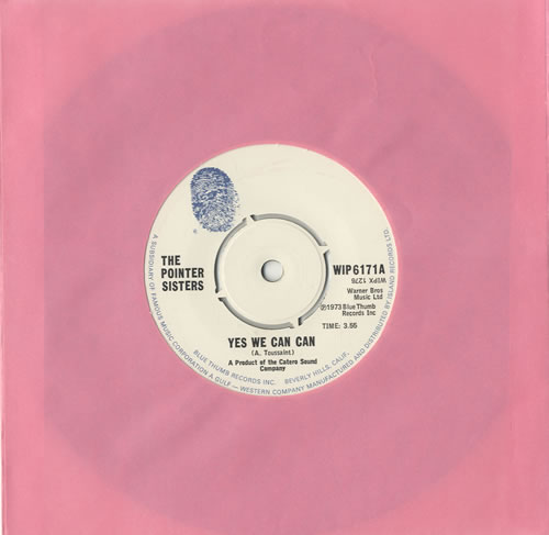 The Pointer Sisters Yes We Can 7" vinyl single (7 inch record / 45) UK TPS07YE450700