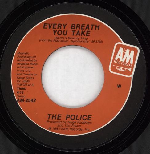 The Police Every Breath You Take - W 7" vinyl single (7 inch record / 45) US POL07EV717448