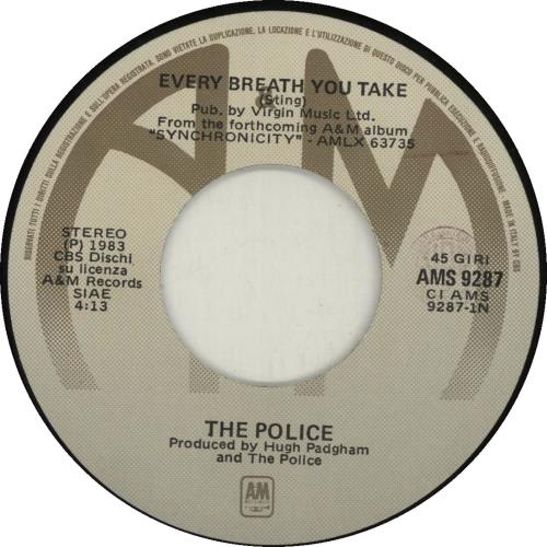 The Police Every Breath You Take 7" vinyl single (7 inch record / 45) Italian POL07EV688338