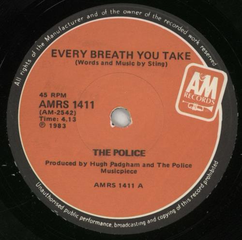 The Police Every Breath You Take 7" vinyl single (7 inch record / 45) South African POL07EV864600