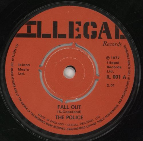 The Police Fall Out - 1st - 4prong 7" vinyl single (7 inch record / 45) UK POL07FA859811
