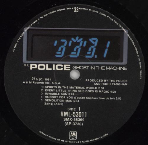 The Police Ghost In The Machine vinyl LP album (LP record) Australian POLLPGH74851