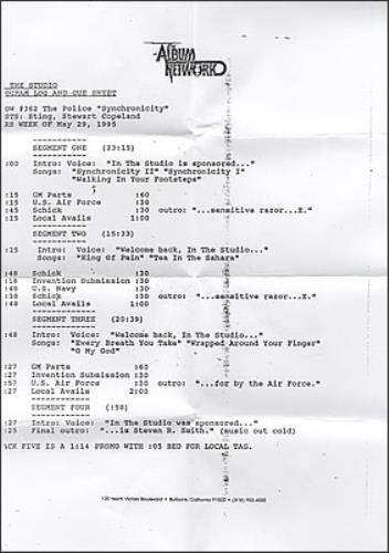 The Police In The Studio: Synchronicity CD album (CDLP) US POLCDIN75678