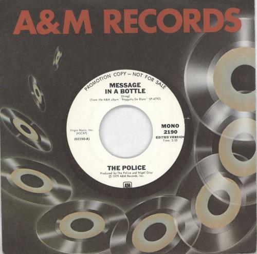 The Police Message In A Bottle 7" vinyl single (7 inch record / 45) US POL07ME165629