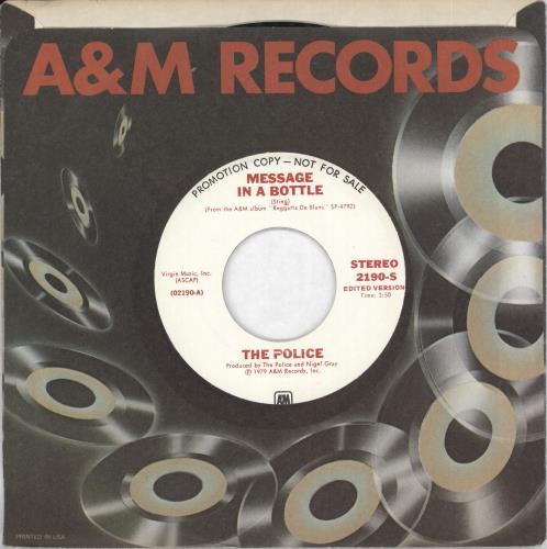 The Police Message In A Bottle 7" vinyl single (7 inch record / 45) US POL07ME165629