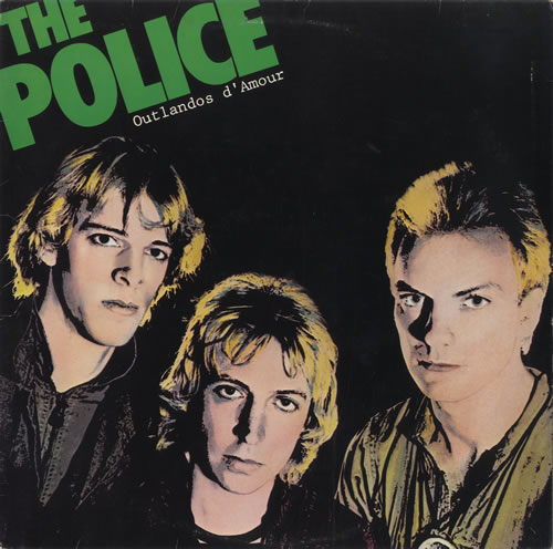 The Police Outlandos d'Amour - green titles vinyl LP album (LP record) US POLLPOU464318